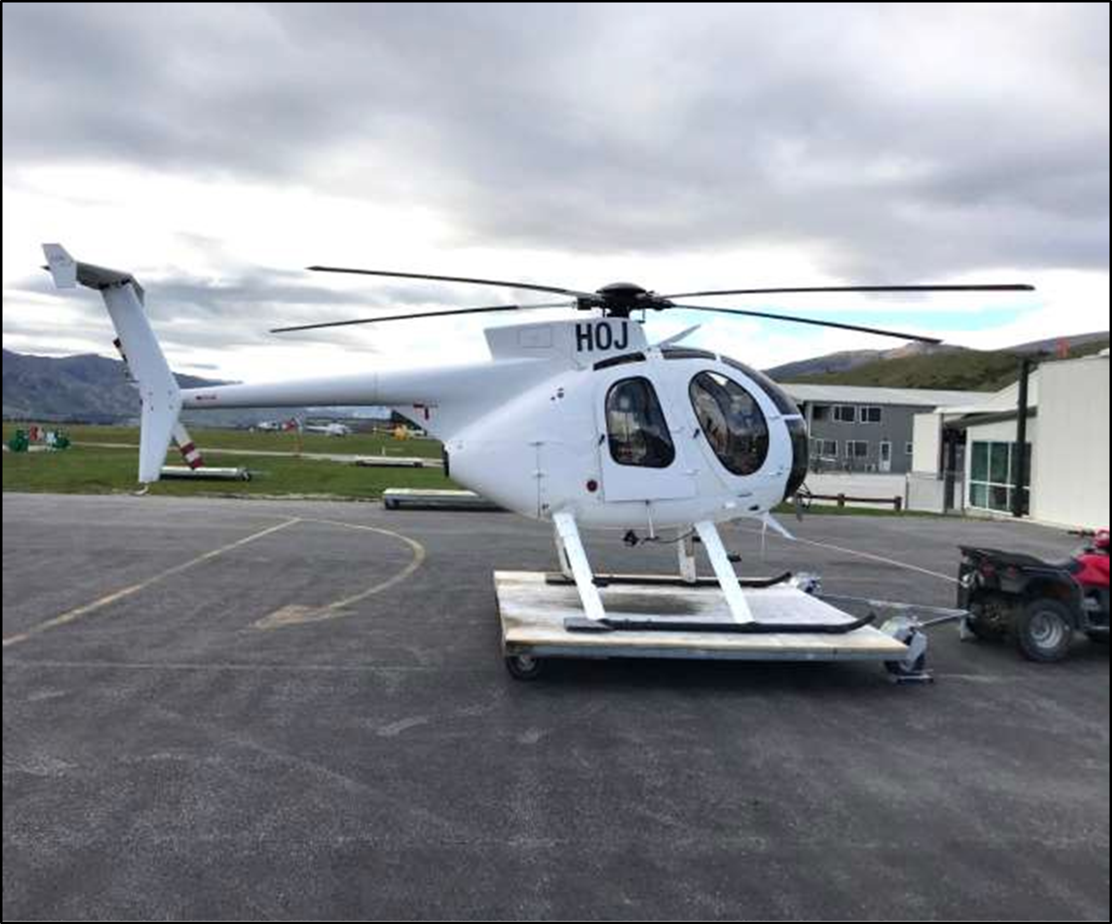 Figure 1: The helicopter, MD Helicopters Incorporated 500D, ZK-HOJ (Credit: Alpine Helicopters)