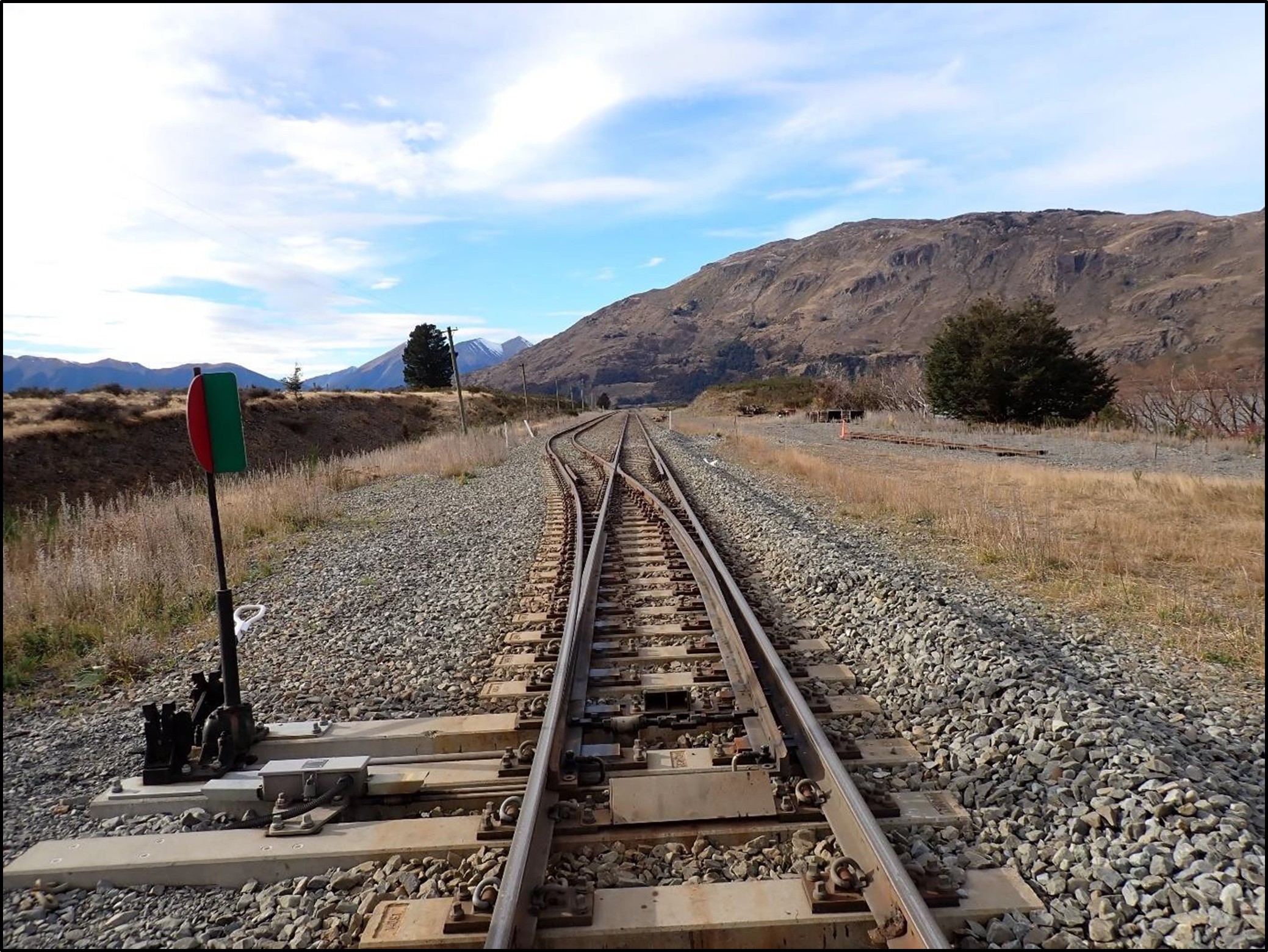 Photo of points equipment at west end of Cora Lynn set for main line