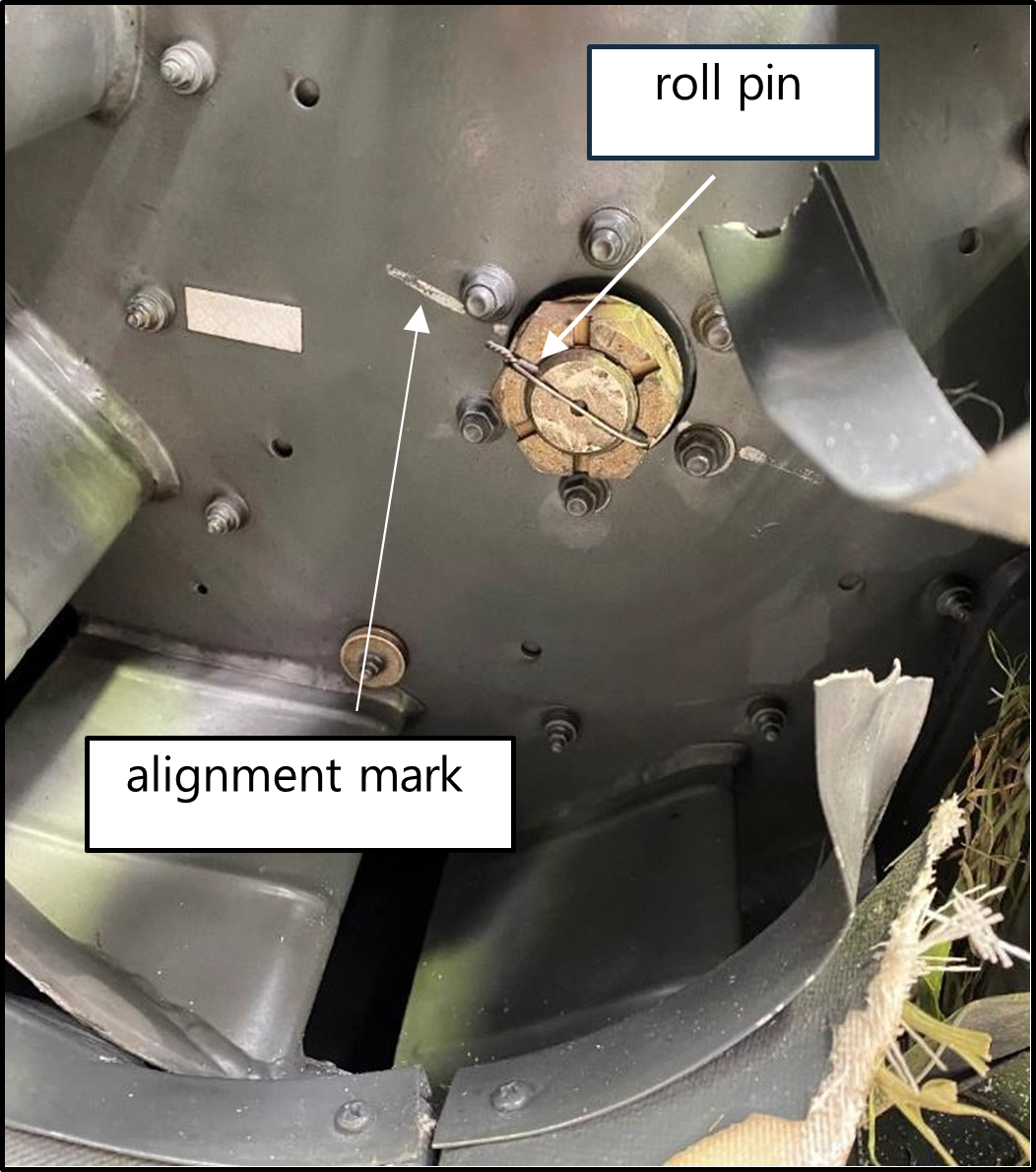 The photo of the helicopter's engine cooling fan