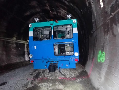 Photo of Tamper 703 at site of derailment