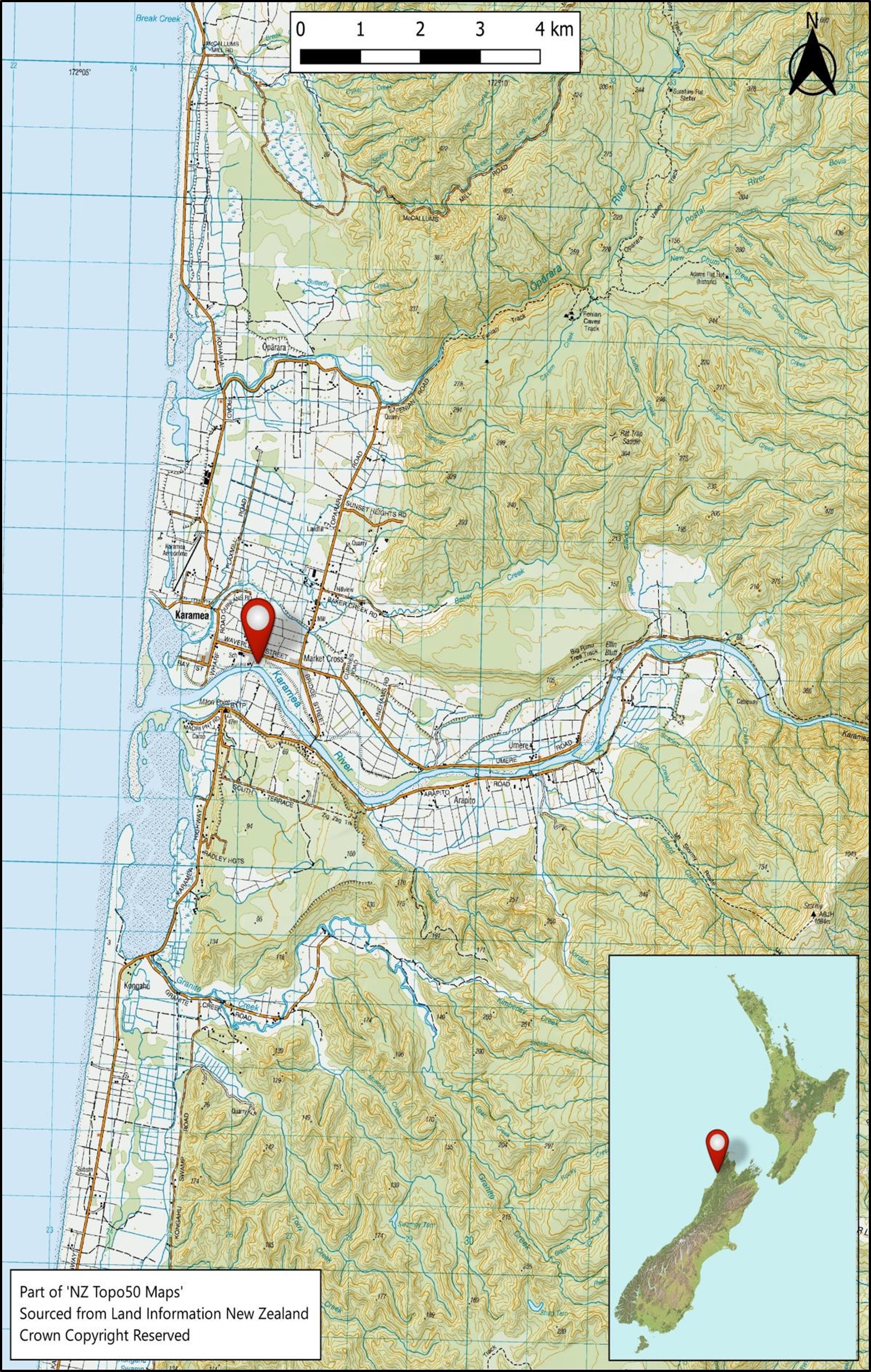 Map view of the location of accident