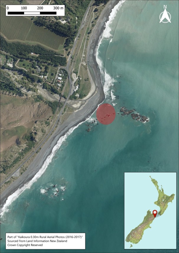 Aerial view of the location of accident