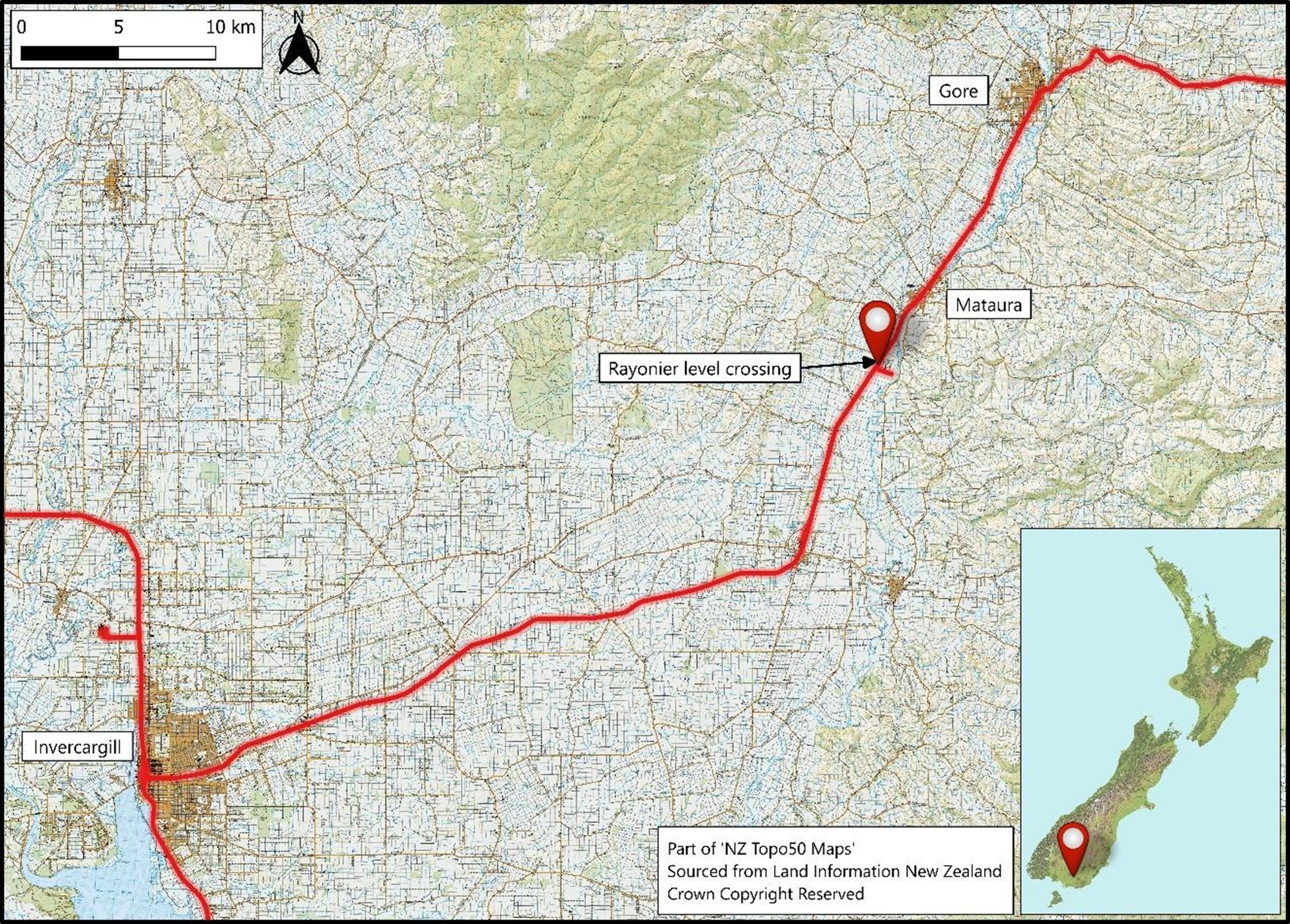 Map showing the location of accident