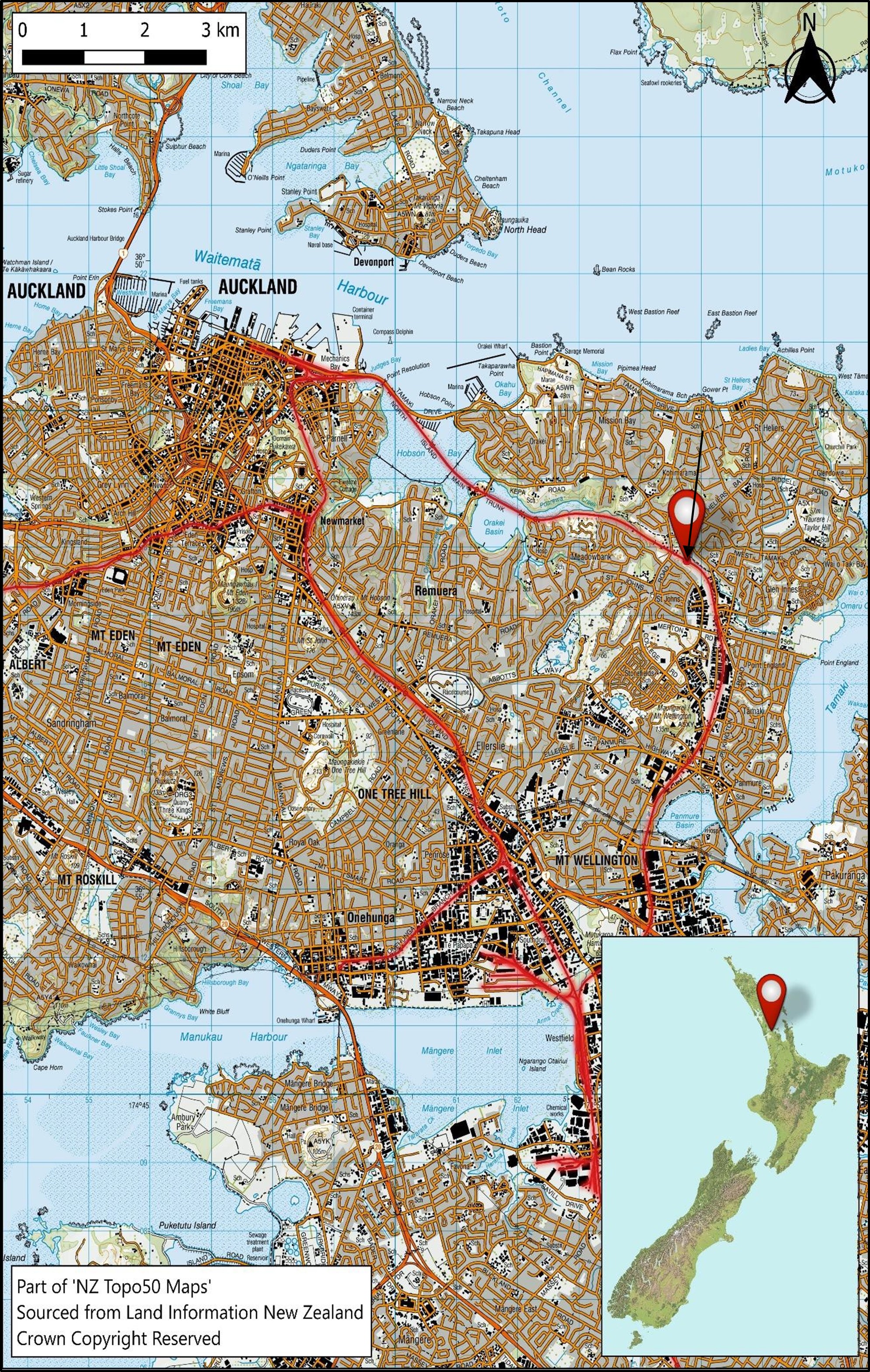 The map of the location of accident