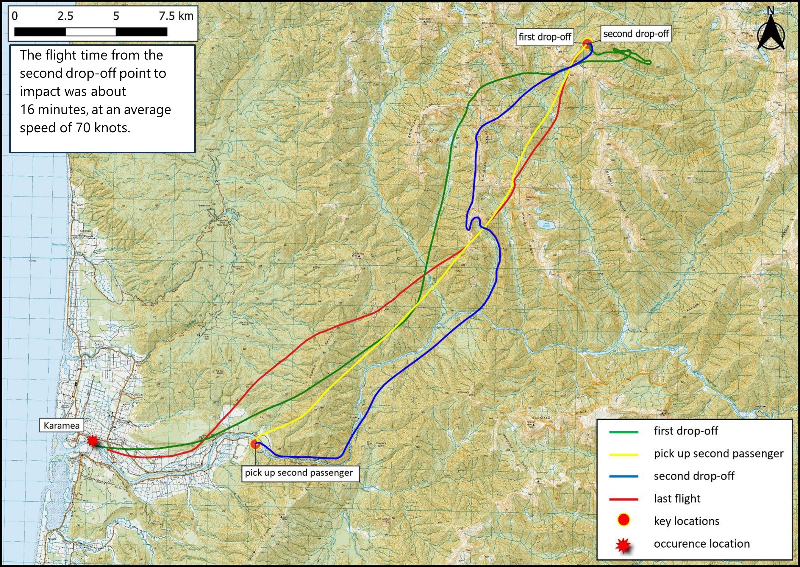 Helicopter flight tracks