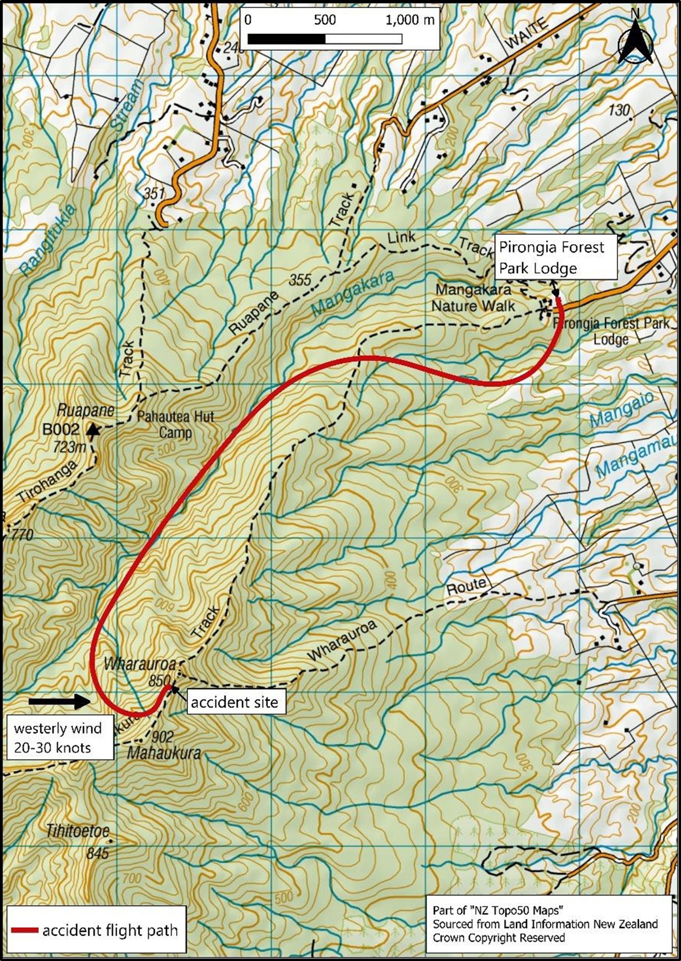 Figure 4: Accident flight (Credit: Land Information New Zealand | Toitū Te Whenua)