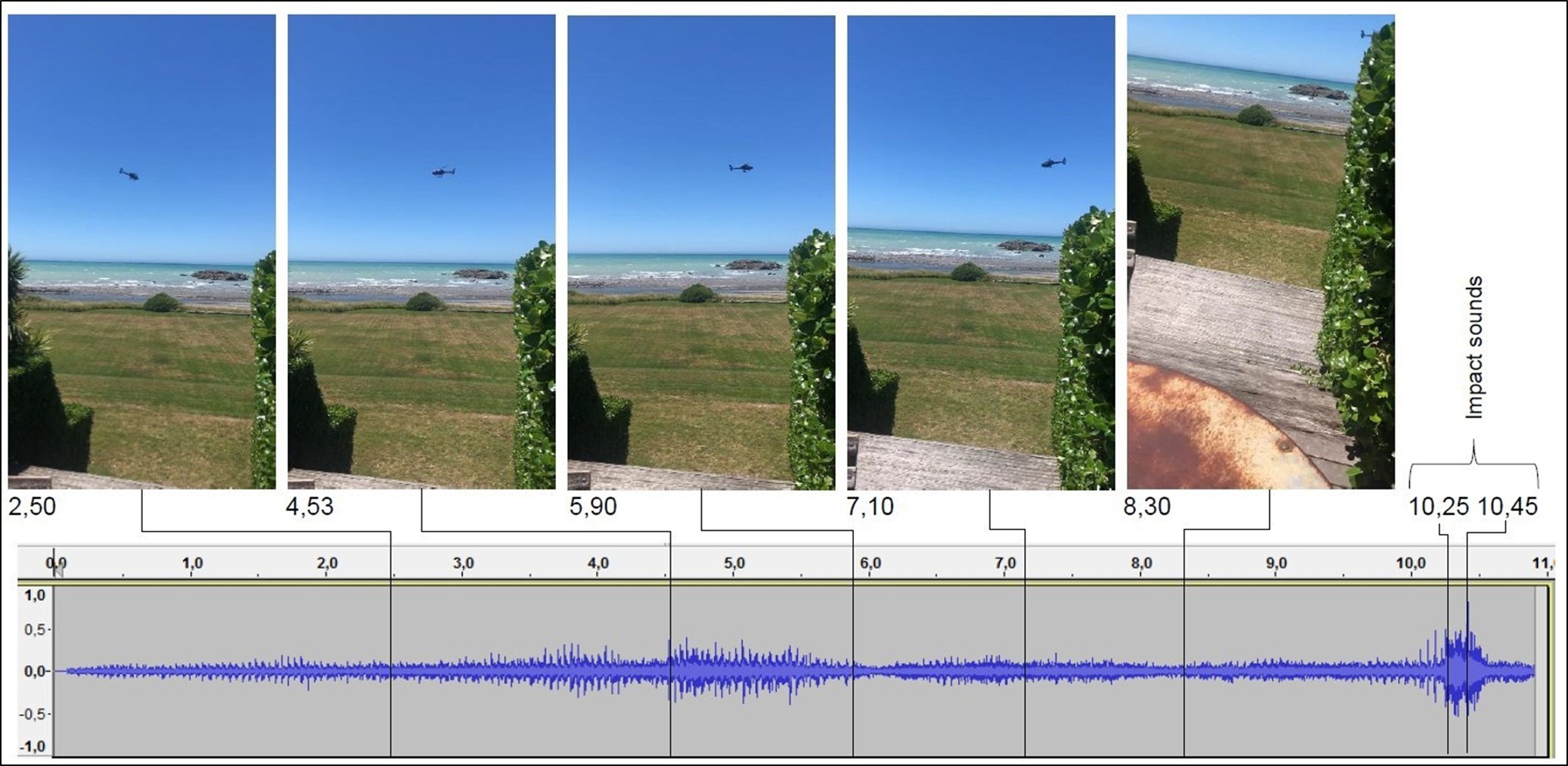 Images and soundtrack from video recording