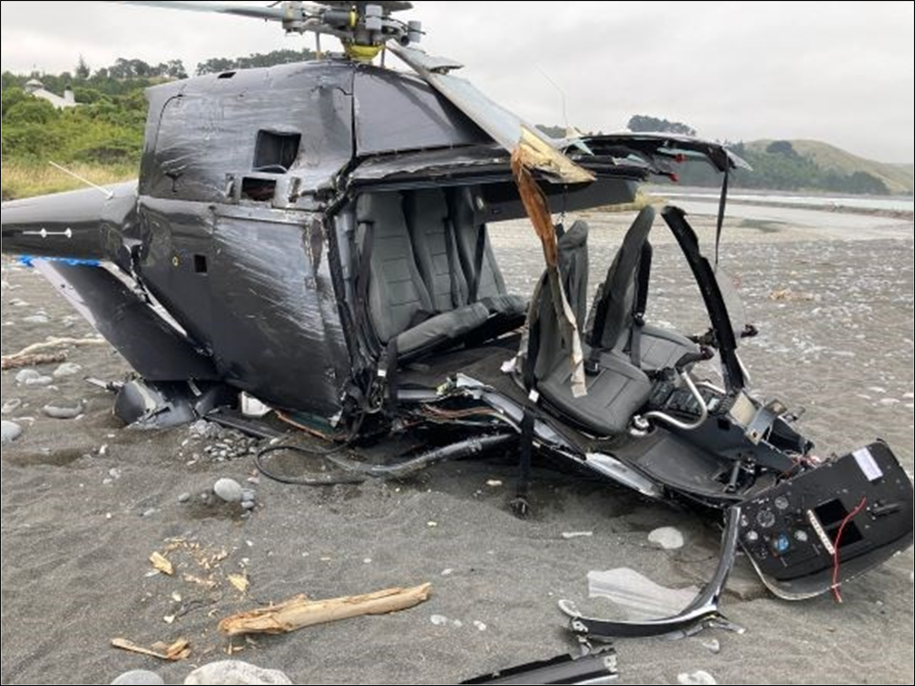 Photo of the righted wreckage