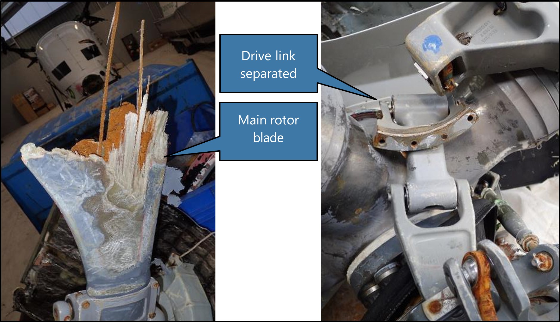 Group of photographs showing masthead damage