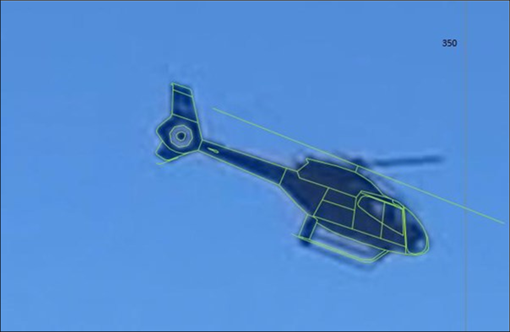 Photograph showing helicopter attitude