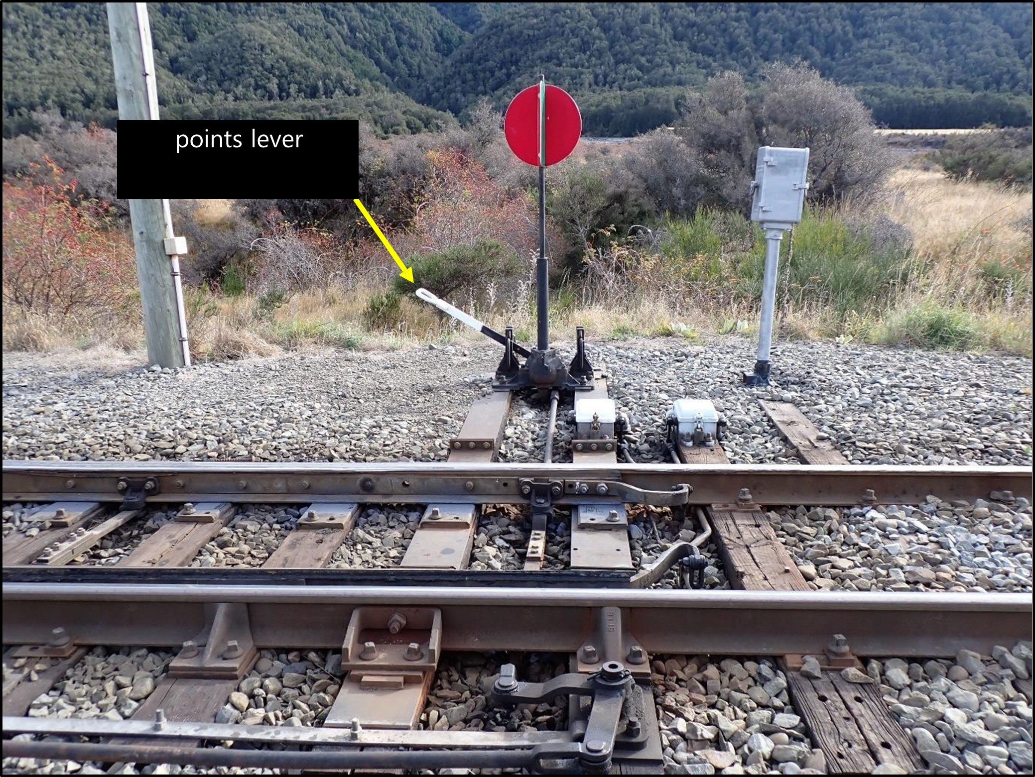 Photo of points lever