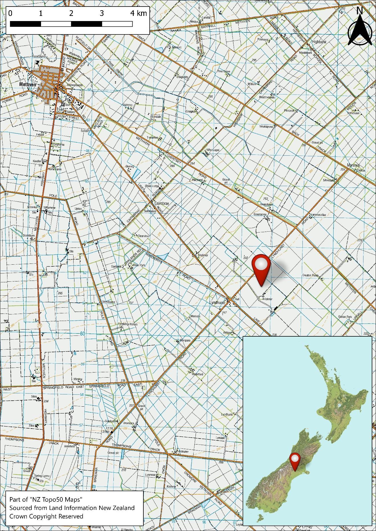 Map of the location of accident