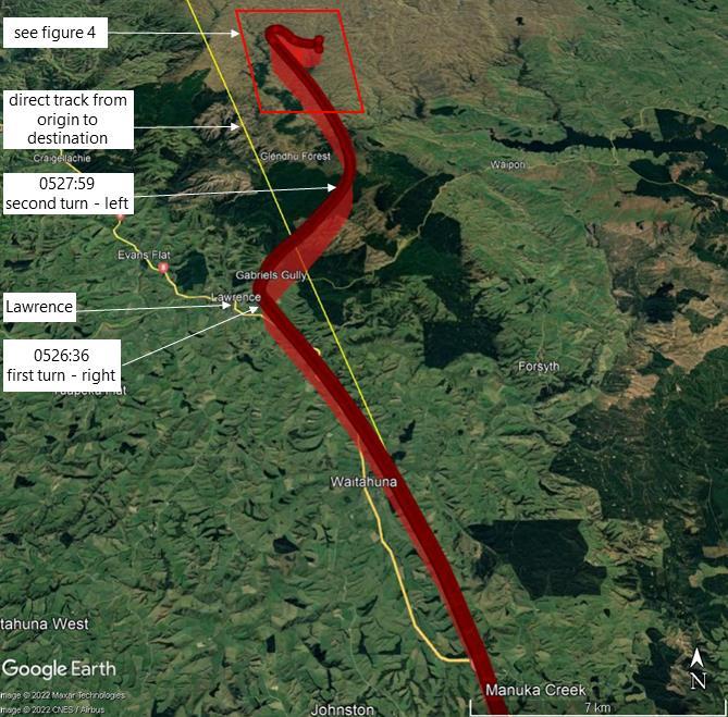 Flight path, approaching Lawrence