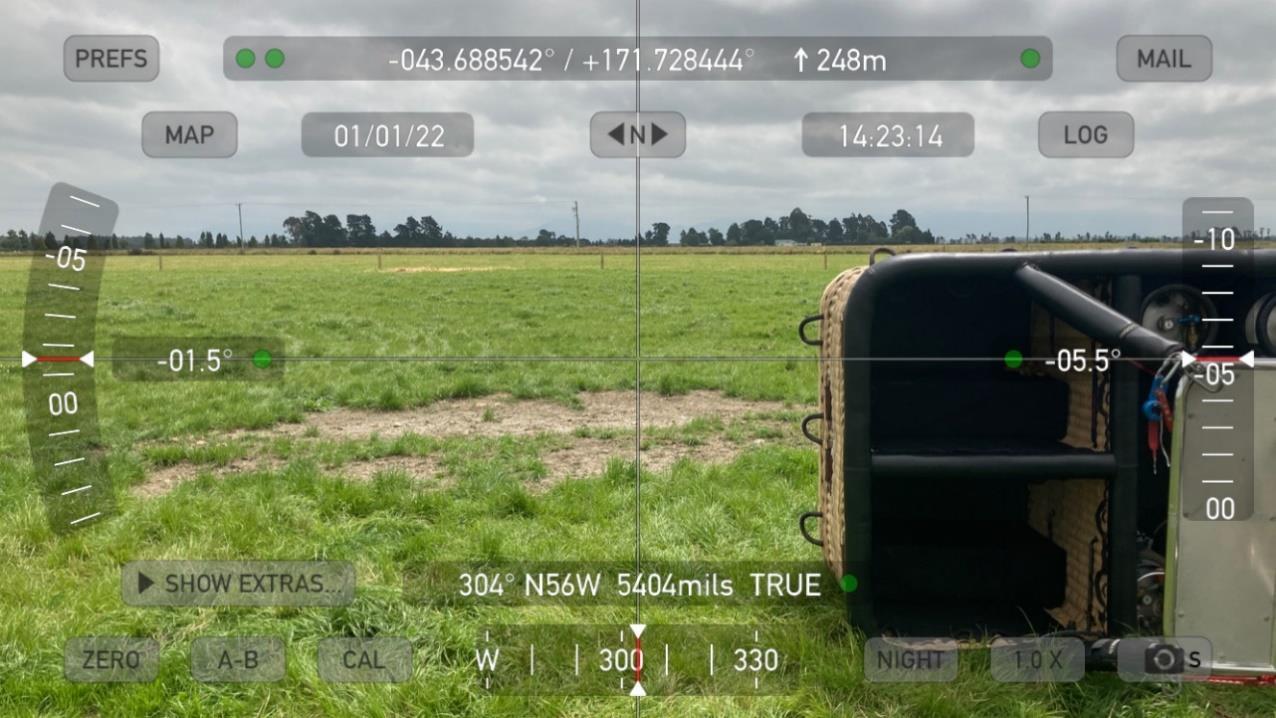 A photo of a landing area – looking back at the approach path