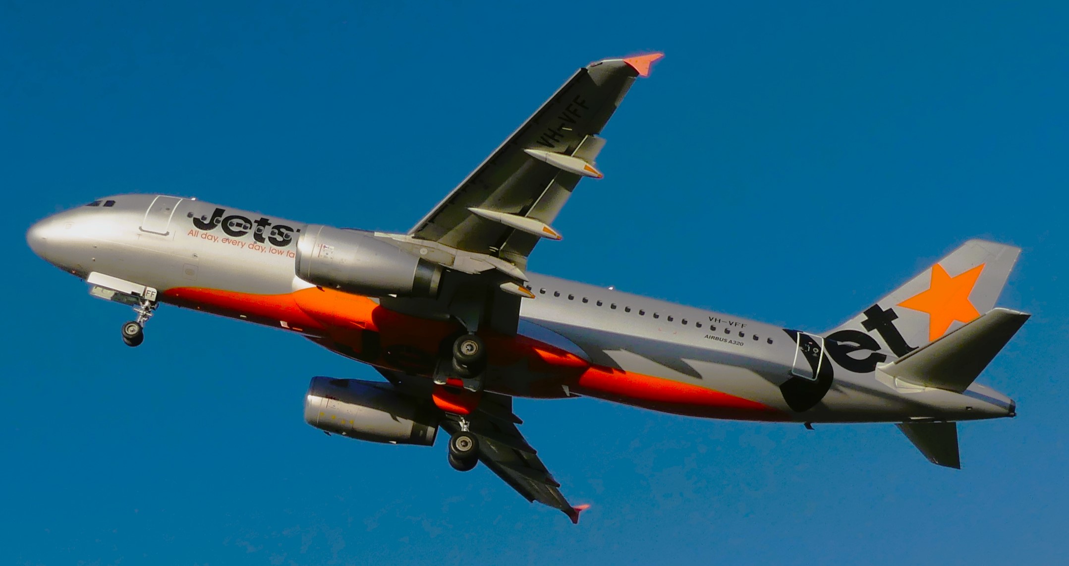 The A320 aeroplane, registration VH-VFF