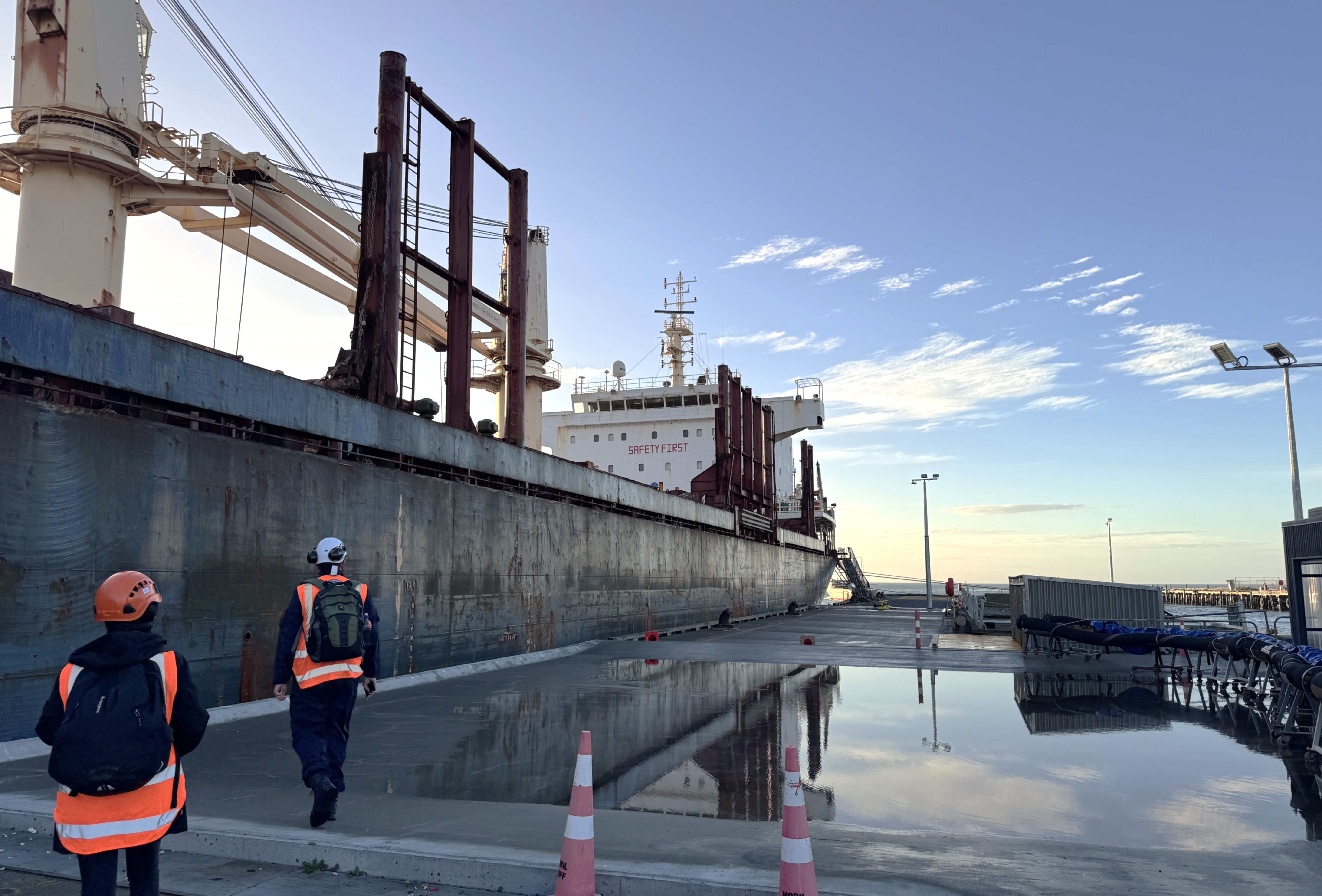 TAIC investigators visit the ship. TAIC photo