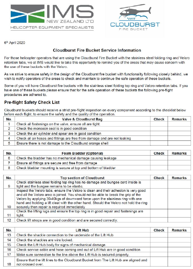IMS New Zealand Limited Safety Information Letter 6 April 2020