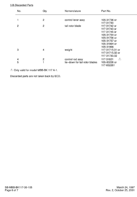 Eurocopter Service Bulletin SB-MBB-BK 117-30-105