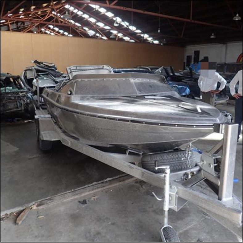 The private jet boat involved in the accident