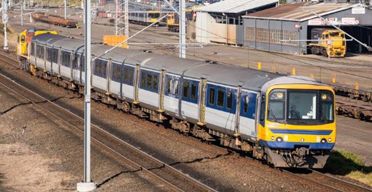 A commuter train service in Auckland with SA class carriages