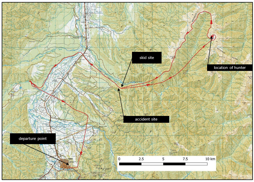 Flight path recovered from on-board GPS unit