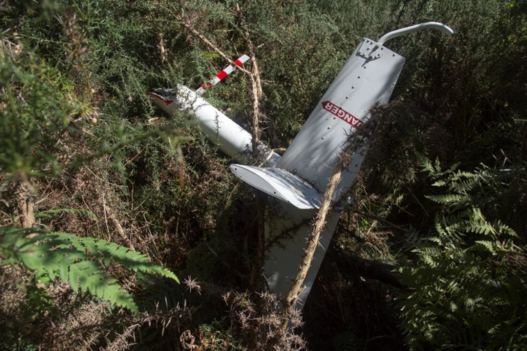 The helicopter’s tail section