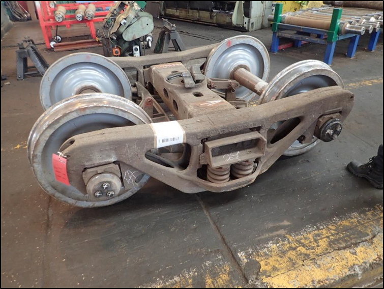 Leading bogie from UKN143 before examination