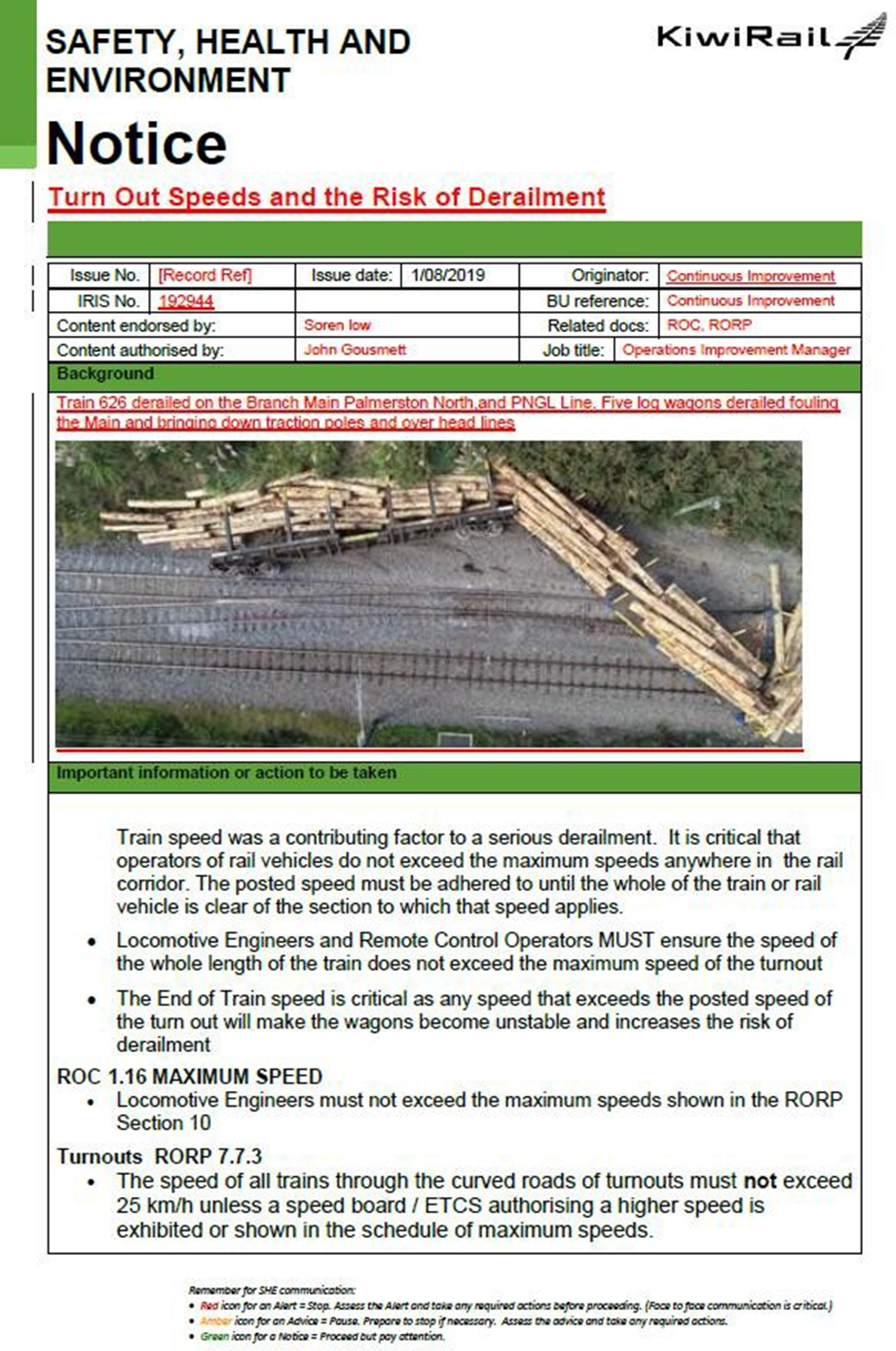  Train driver briefing