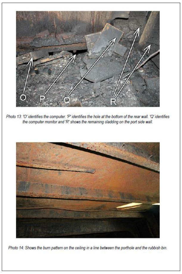 Fire investigation report in part