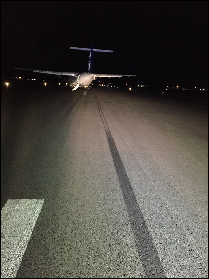 Aeroplane after landing