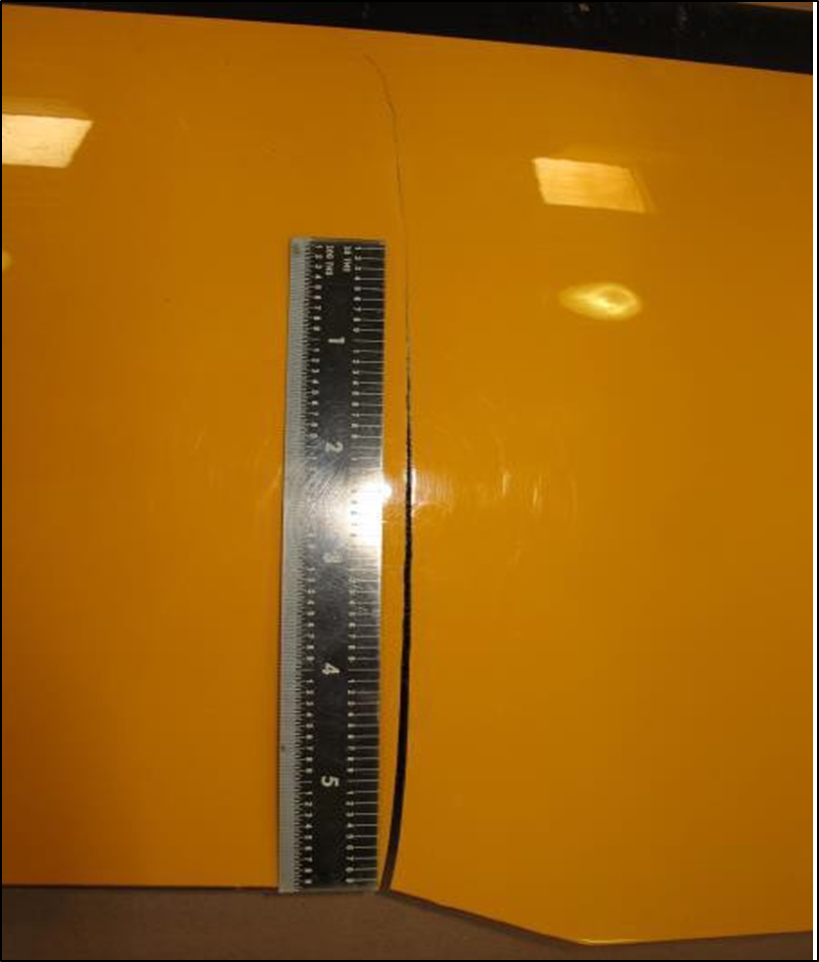 Blade crack at chord transition 