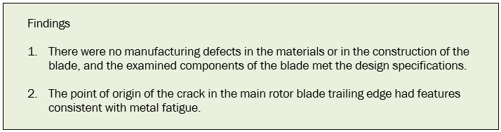 Screenshot of findings
