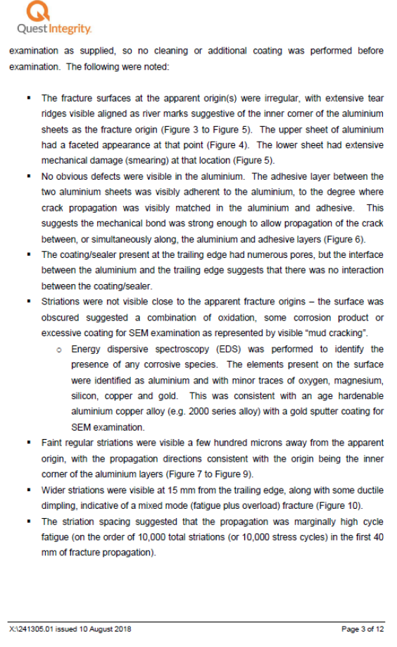 Quest Integrity NZL metallurgical examination report