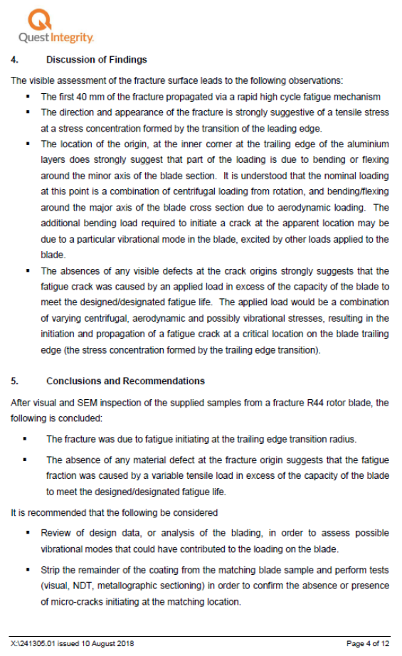 Quest Integrity NZL metallurgical examination report