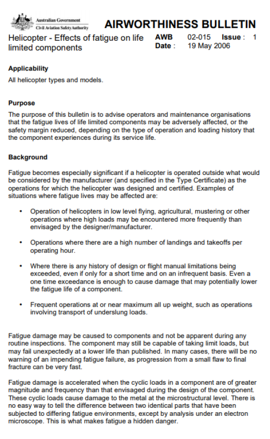 Civil Aviation Safety Authority AWB 02-015