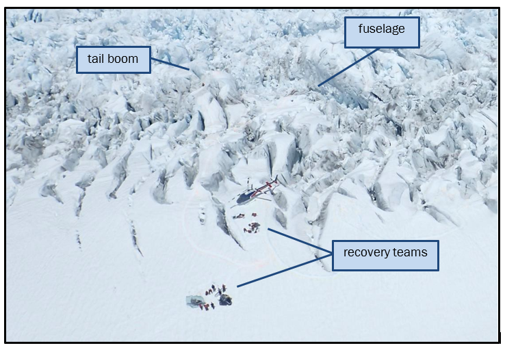Closer view of site, showing where main wreckage was found