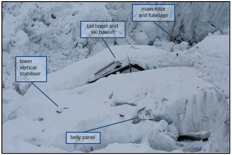 Accident site, taken the next day after overnight snow