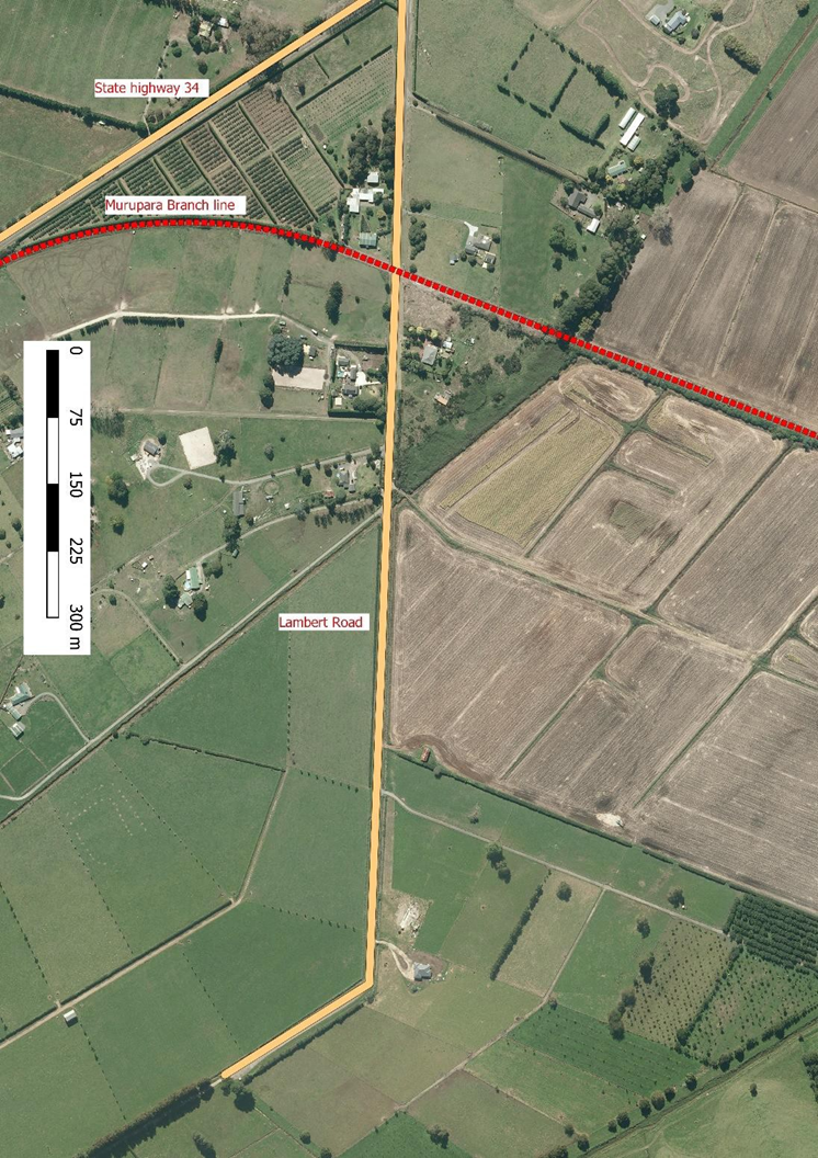 The location of Lambert Road