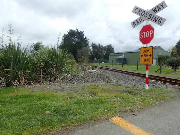 The view looking east towards Kawerau when stopped at the yellow limit line