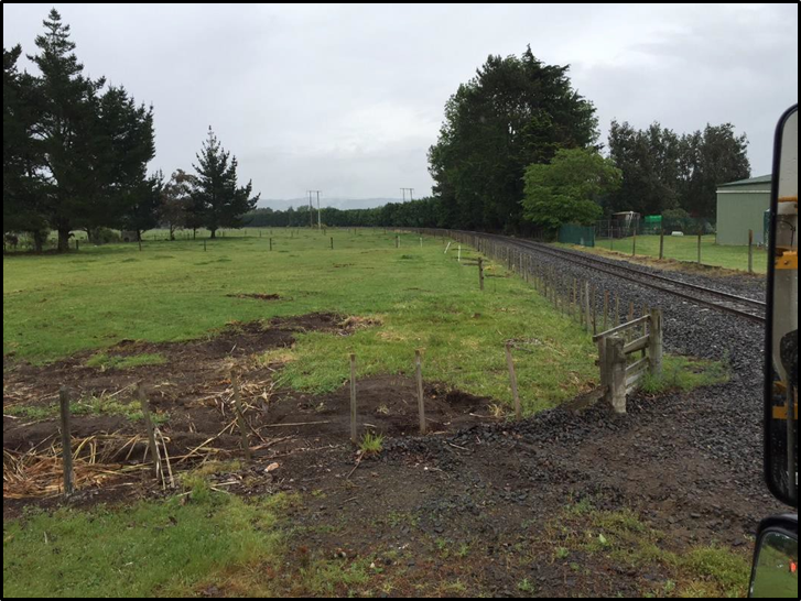 The view from a truck looking towards Kawerau after the vegetation was cleared