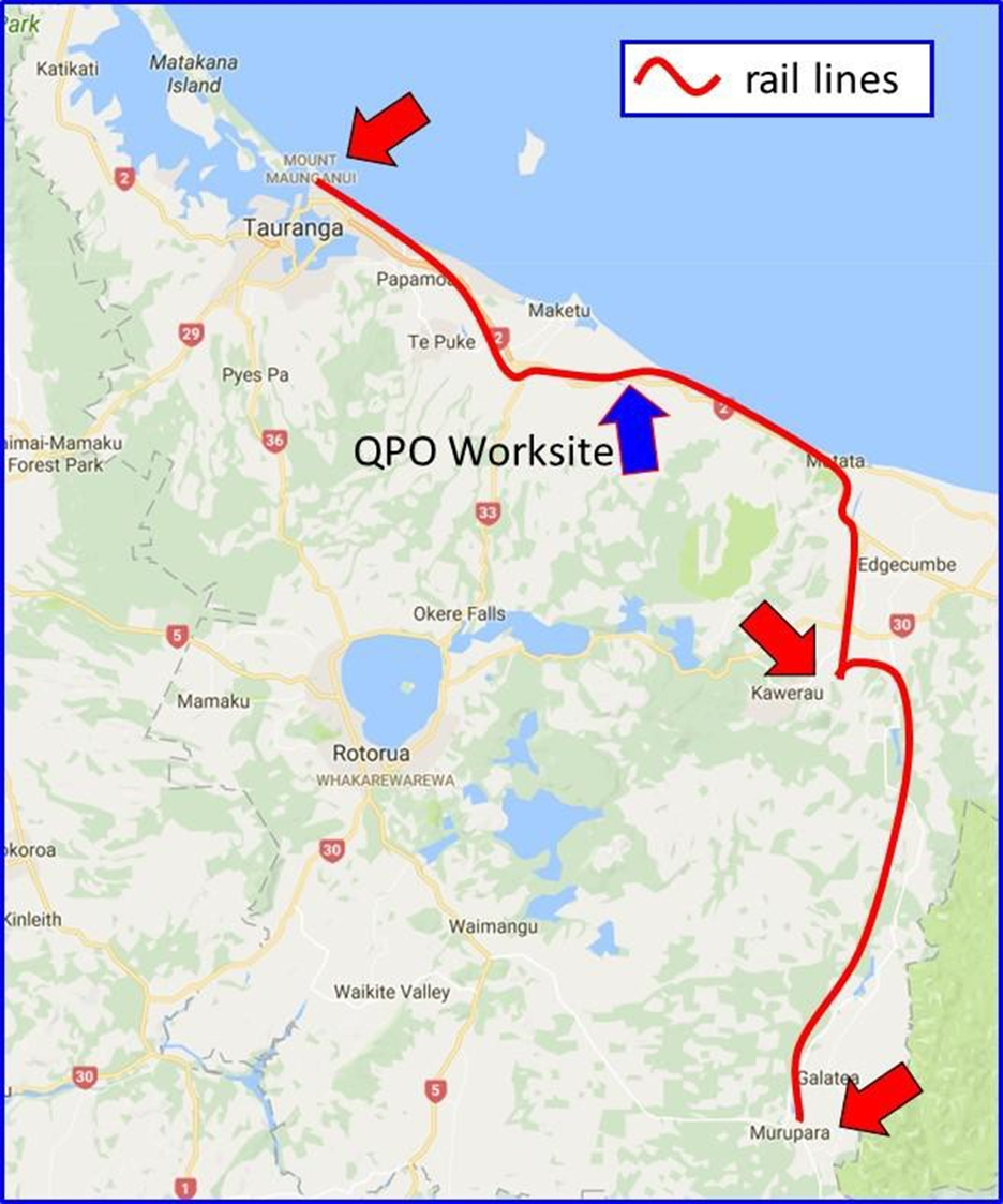 Map of key journey locations