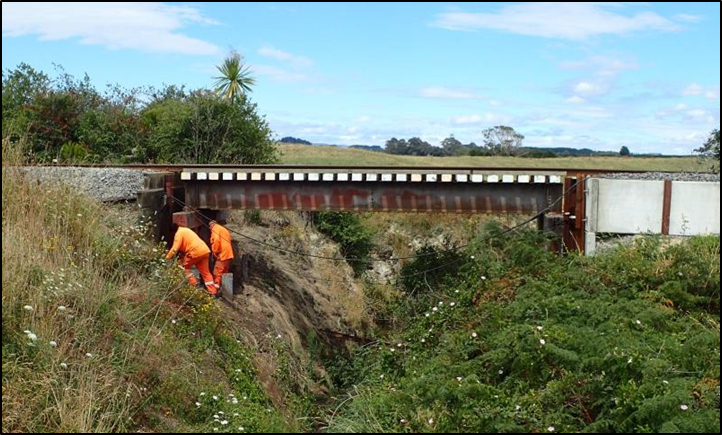  Location of bridge work group members when the train crossed Bridge 107
