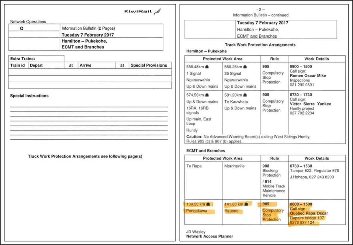 Daily information bulletin for 7 February 2017 Highlights made by driver involved in the incident