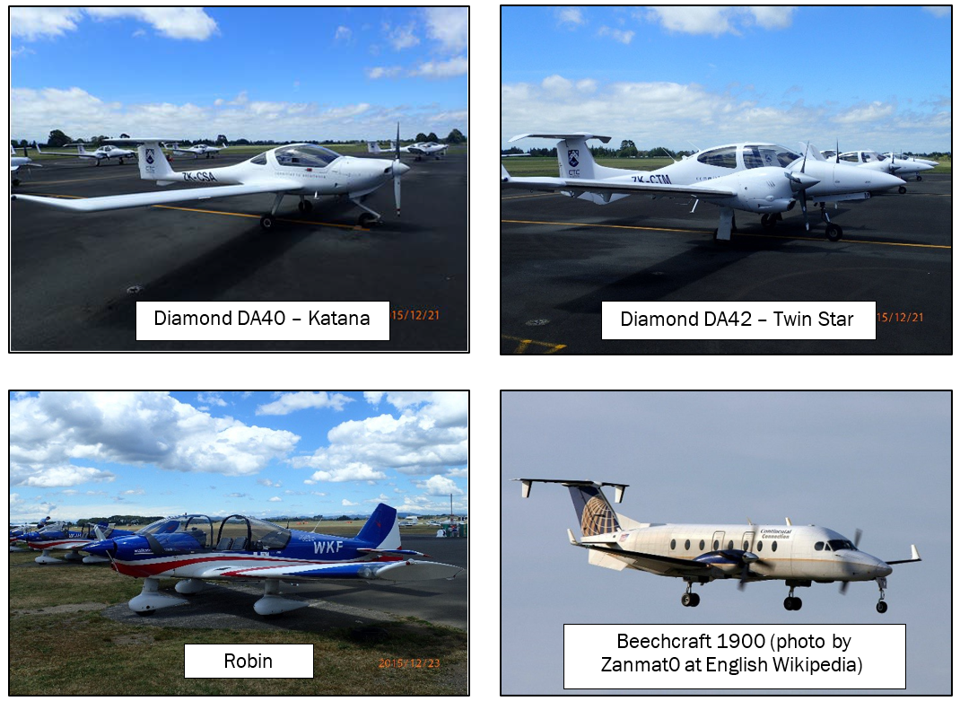 Photos showing the aircraft involved