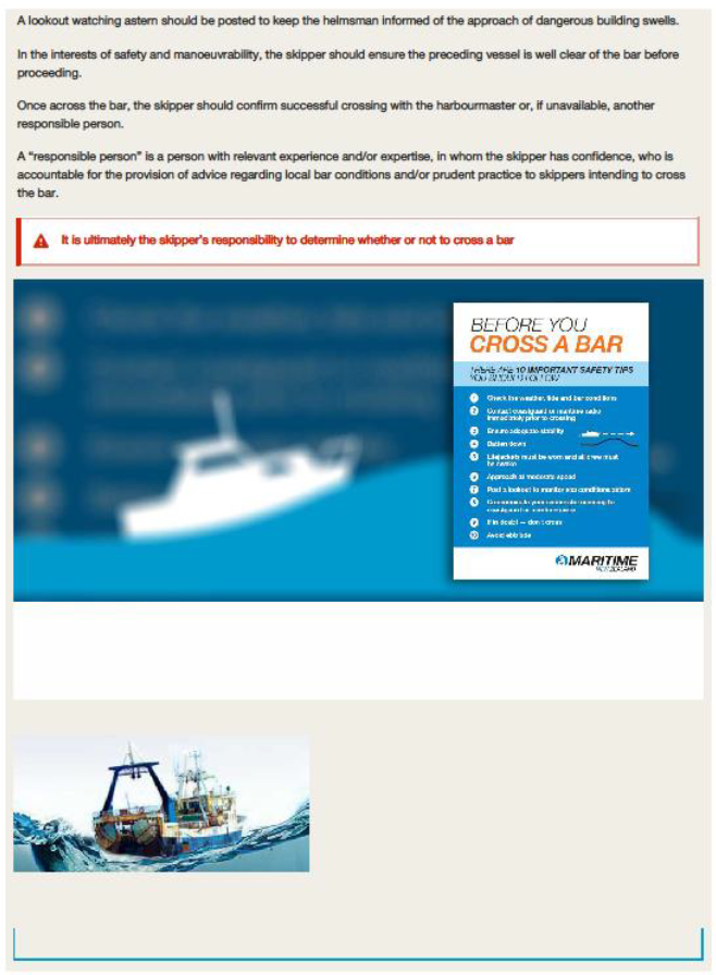 National Code of Practice for Bar Crossings