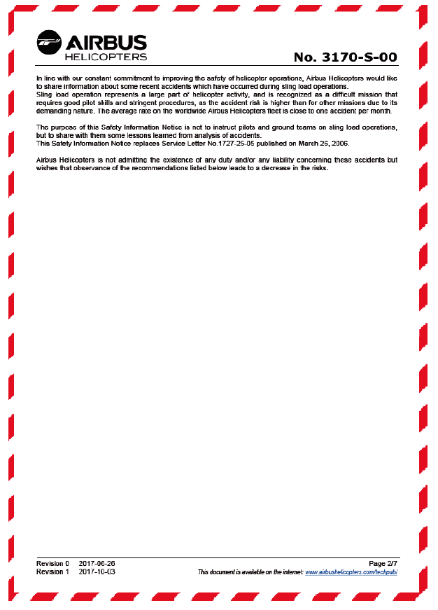 Airbus Helicopters Safety Information Notice No. 3170-S-00