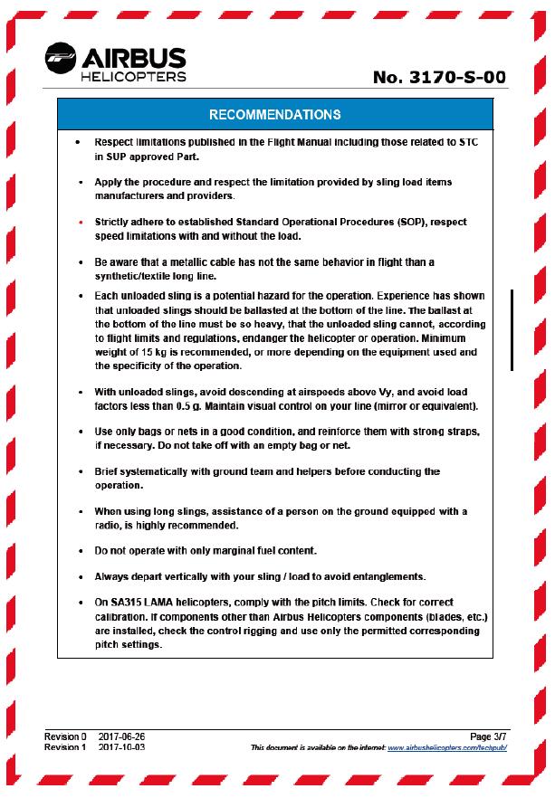 Airbus Helicopters Safety Information Notice No. 3170-S-00
