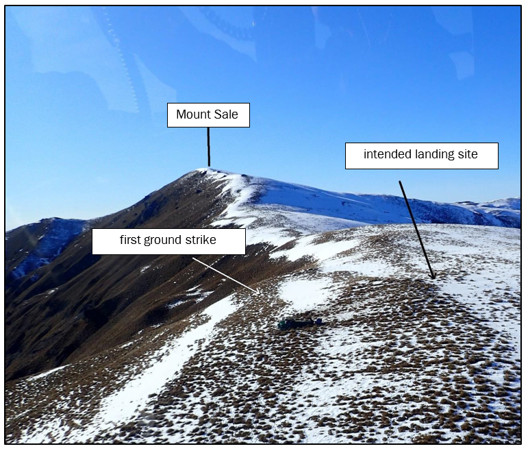 Mount Sale ridgeline and accident site