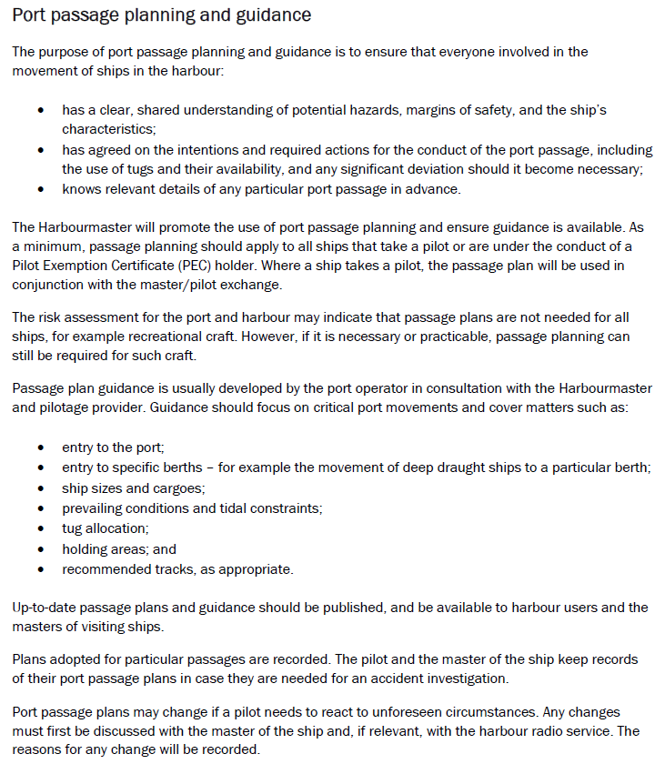 Extracts from New Zealand Port and Harbour Marine Safety Code