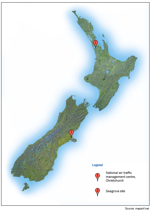 Location of major sites